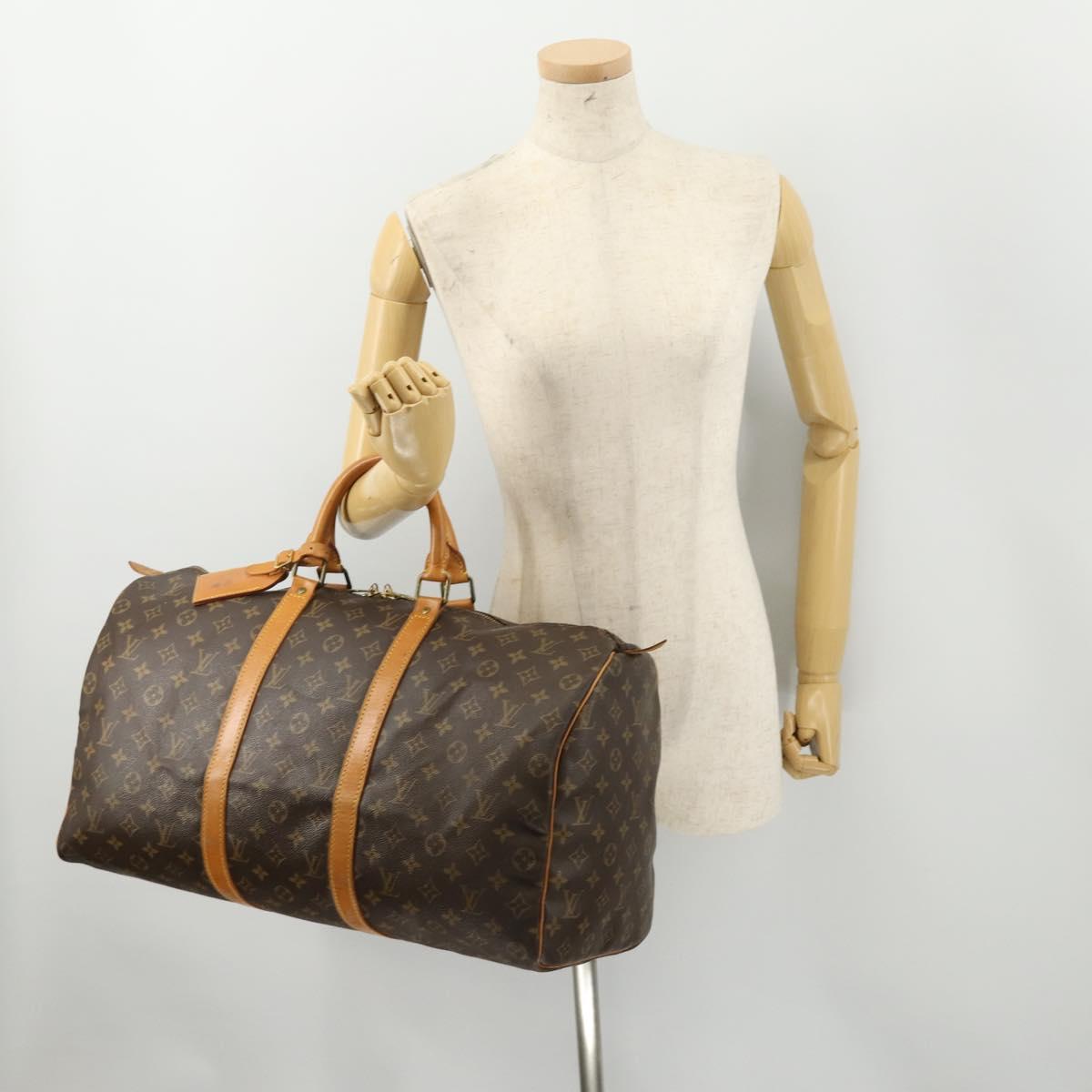 LOUIS VUITTON Monogram Keepall 50 Boston Bag M41426 LV Auth 184701A