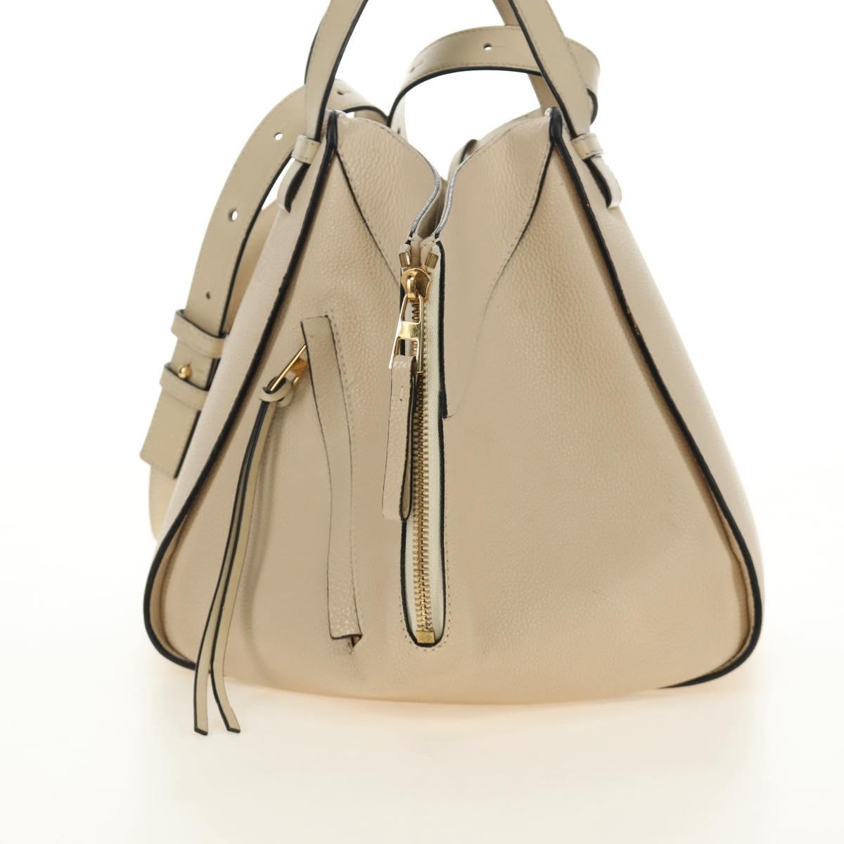 LOEWE Hammock bag Hand Bag Leather 2way Beige Auth 184708V