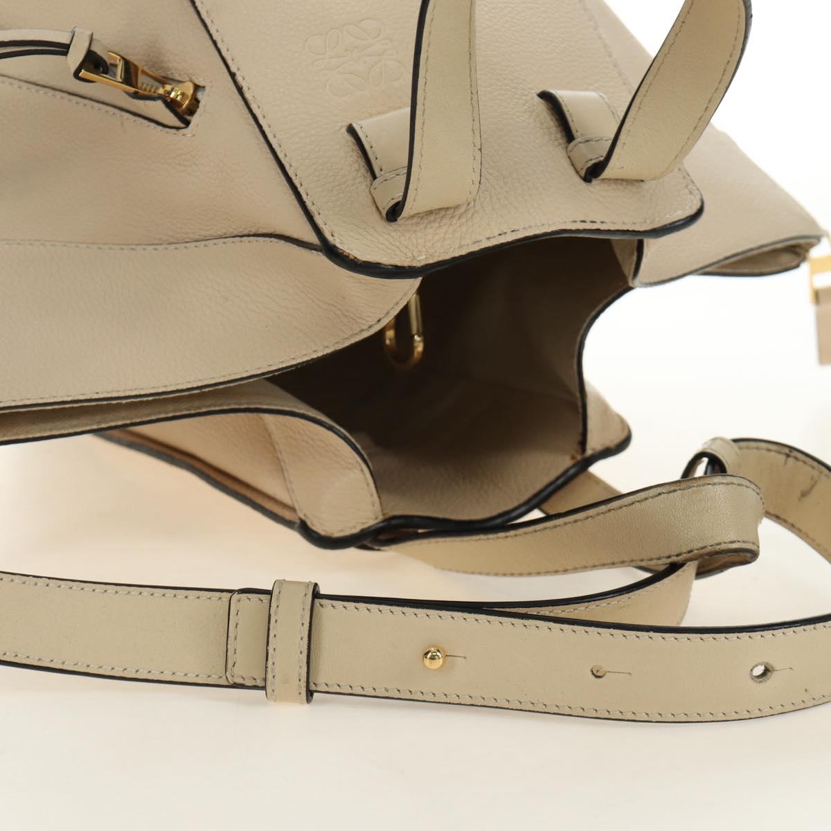 LOEWE Hammock bag Hand Bag Leather 2way Beige Auth 184708V