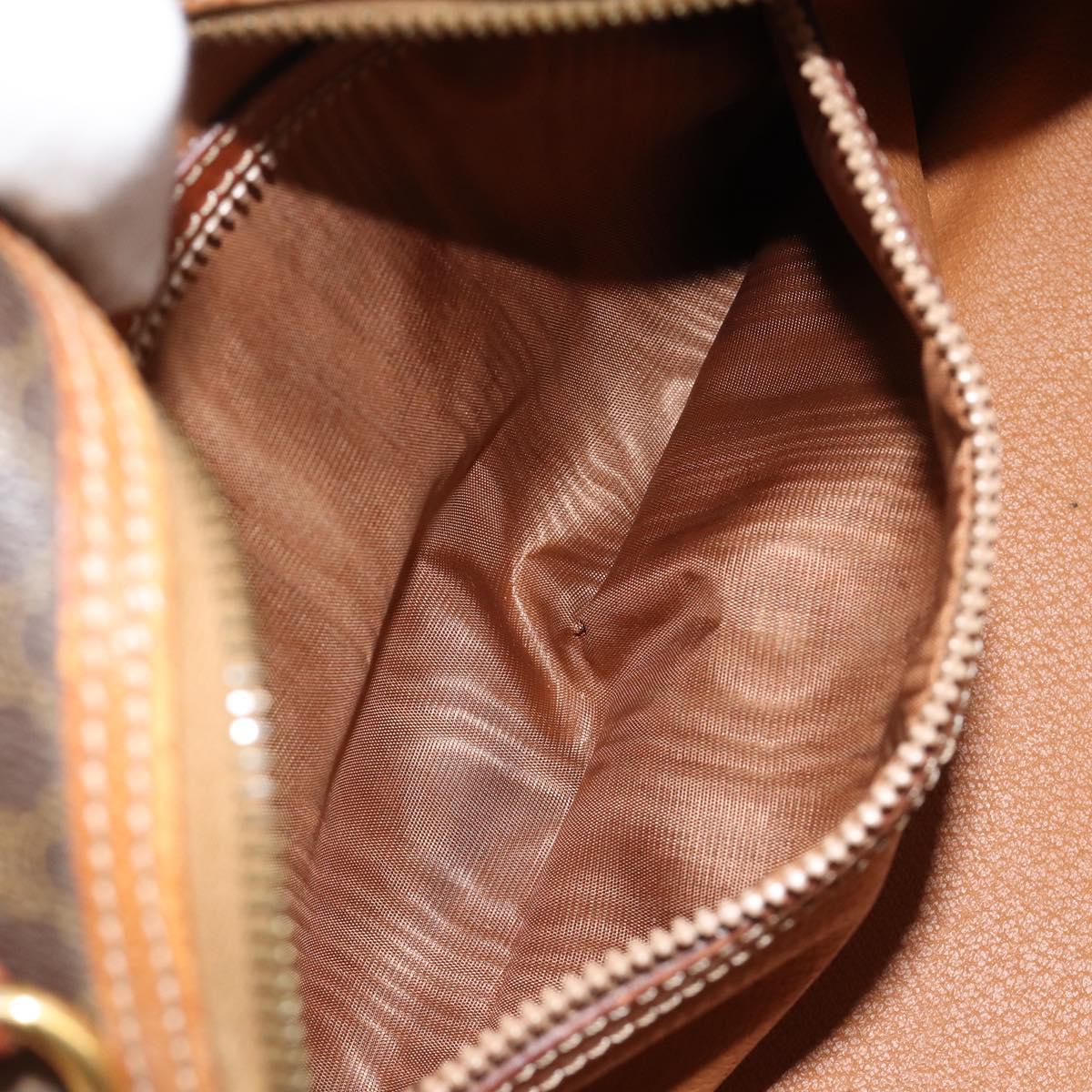CELINE Macadam Canvas Hand Bag PVC Leather Brown Gold Auth 184709