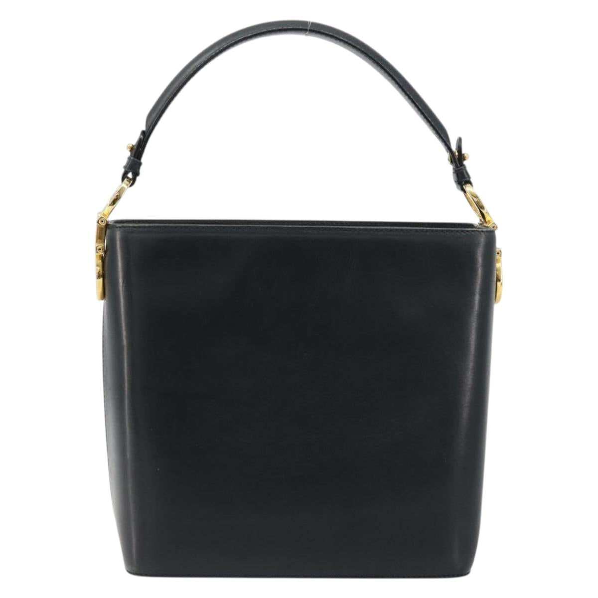 Salvatore Ferragamo Shoulder Bag Leather 2way Navy Gold Auth 184712