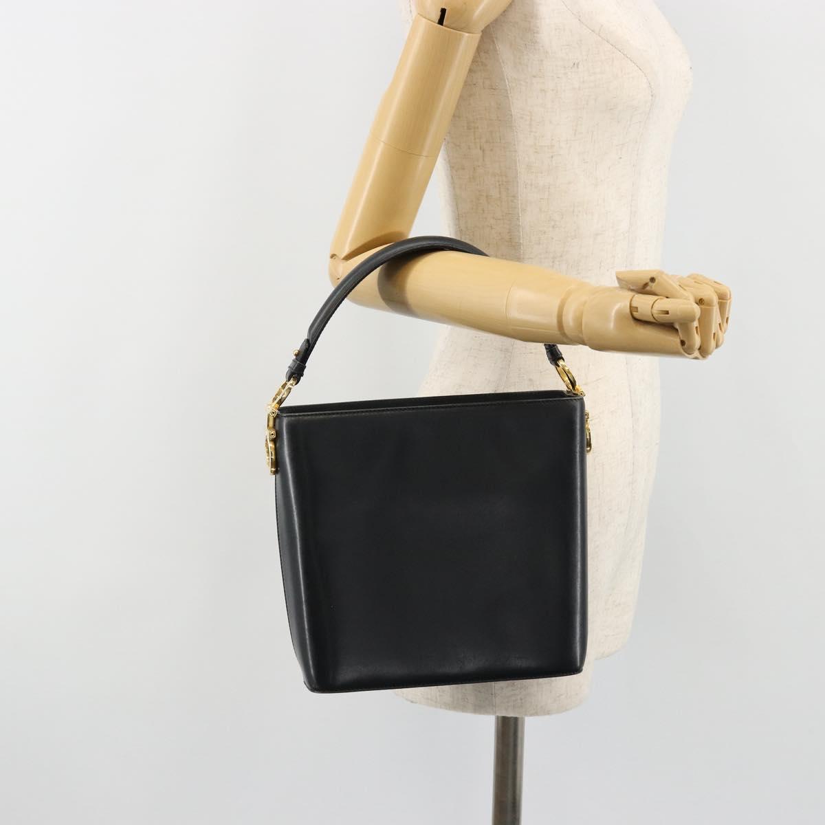 Salvatore Ferragamo Shoulder Bag Leather 2way Navy Gold Auth 184712