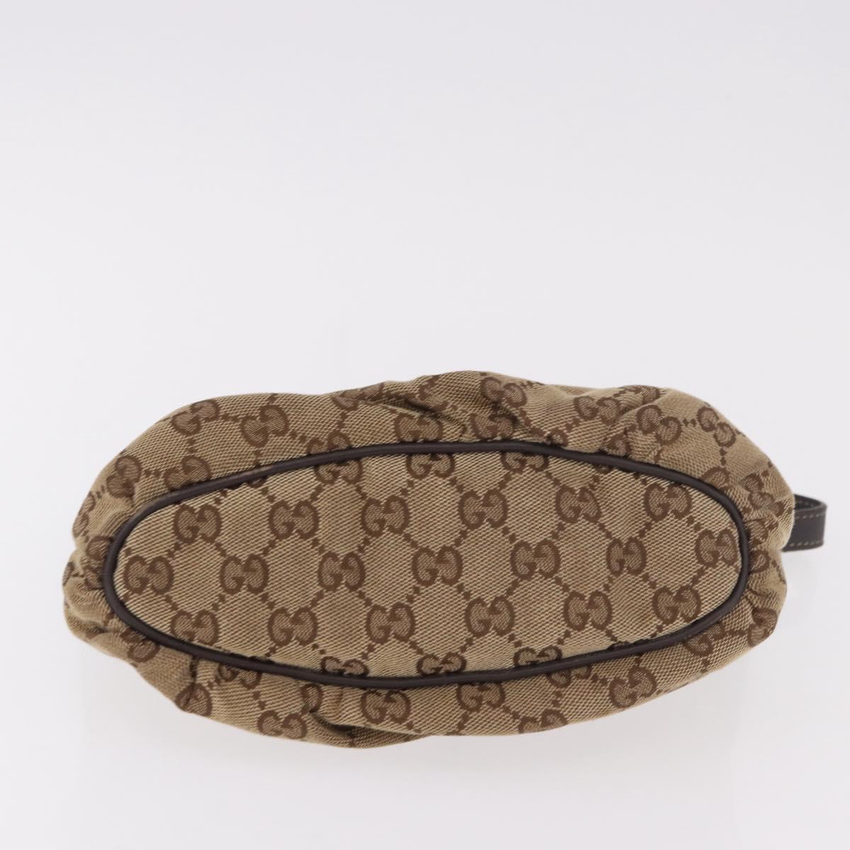 GUCCI GG Canvas Accessory Pouch Beige Gold 224093 Auth 184722A