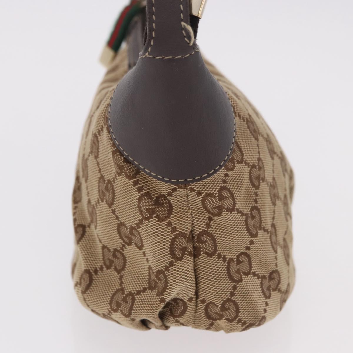 GUCCI GG Canvas Accessory Pouch Beige Gold 224093 Auth 184722A