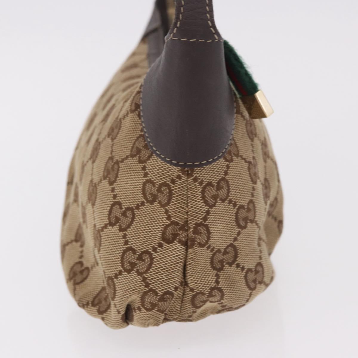 GUCCI GG Canvas Accessory Pouch Beige Gold 224093 Auth 184722A