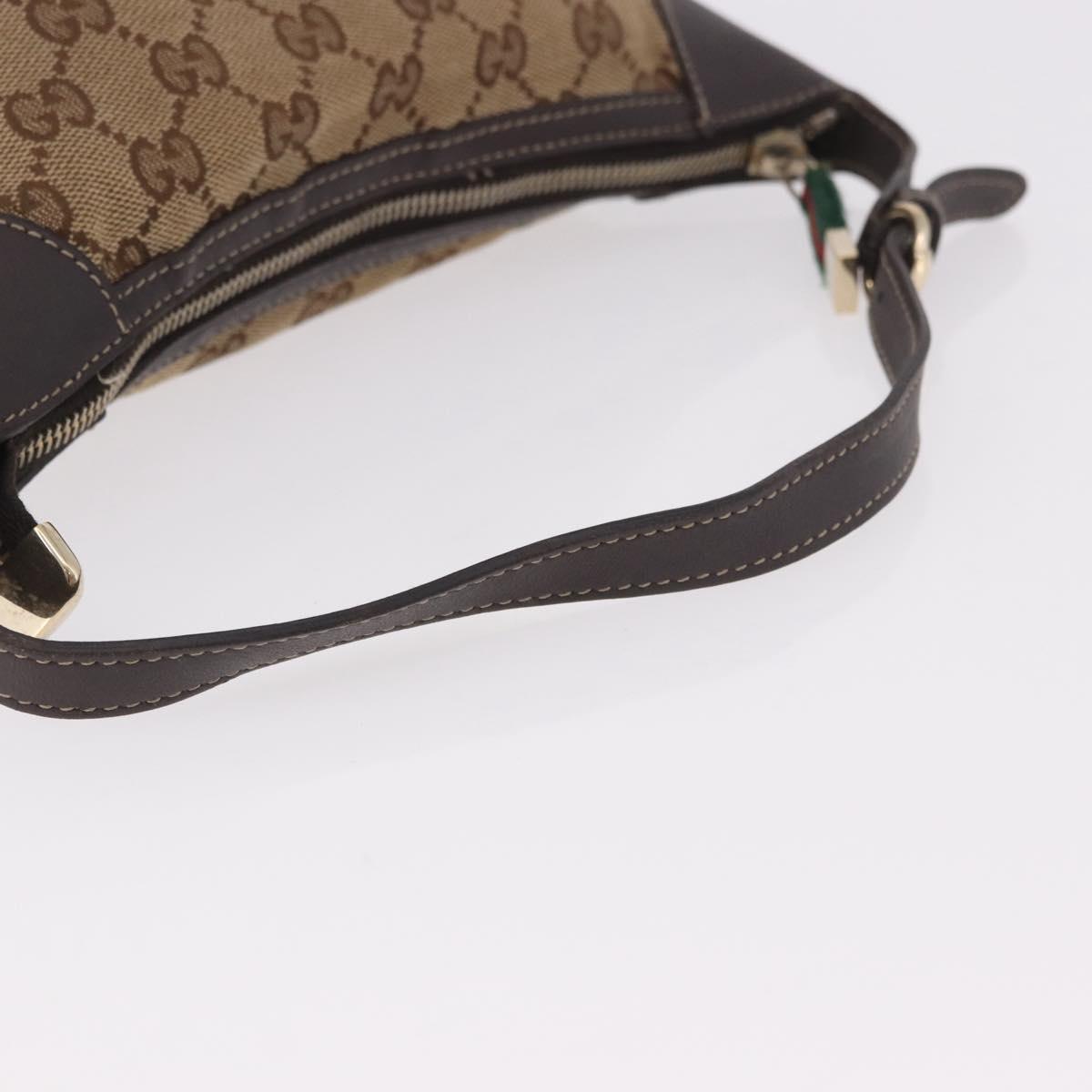GUCCI GG Canvas Accessory Pouch Beige Gold 224093 Auth 184722A