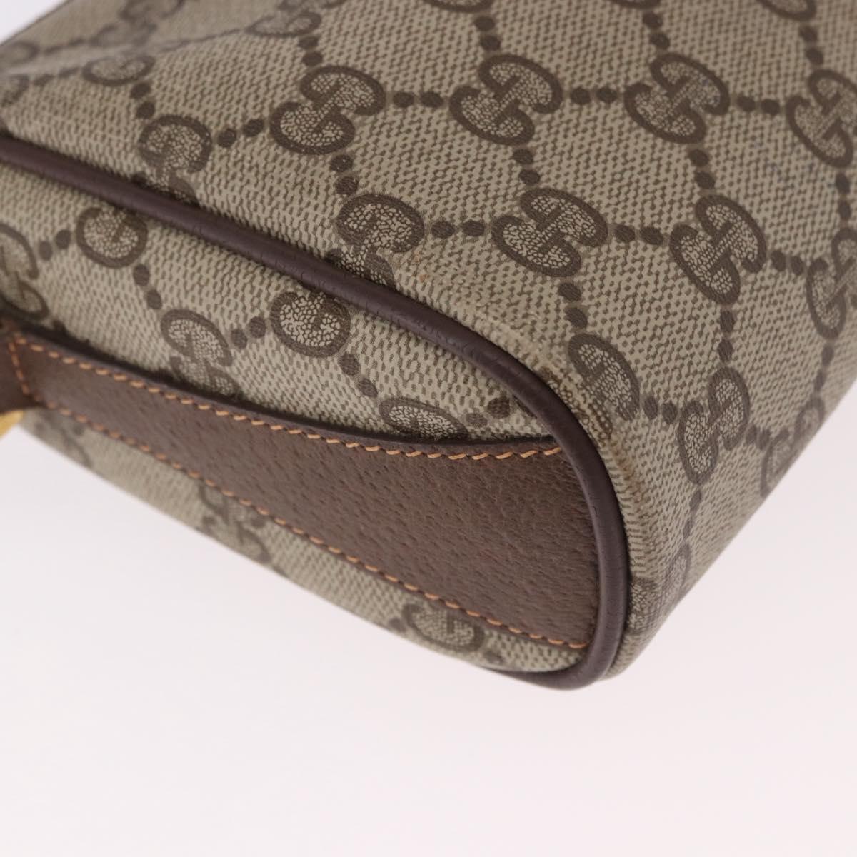 GUCCI GG Supreme Web Sherry Line Bag PVC Beige Gold 89 02 018 Auth 184723
