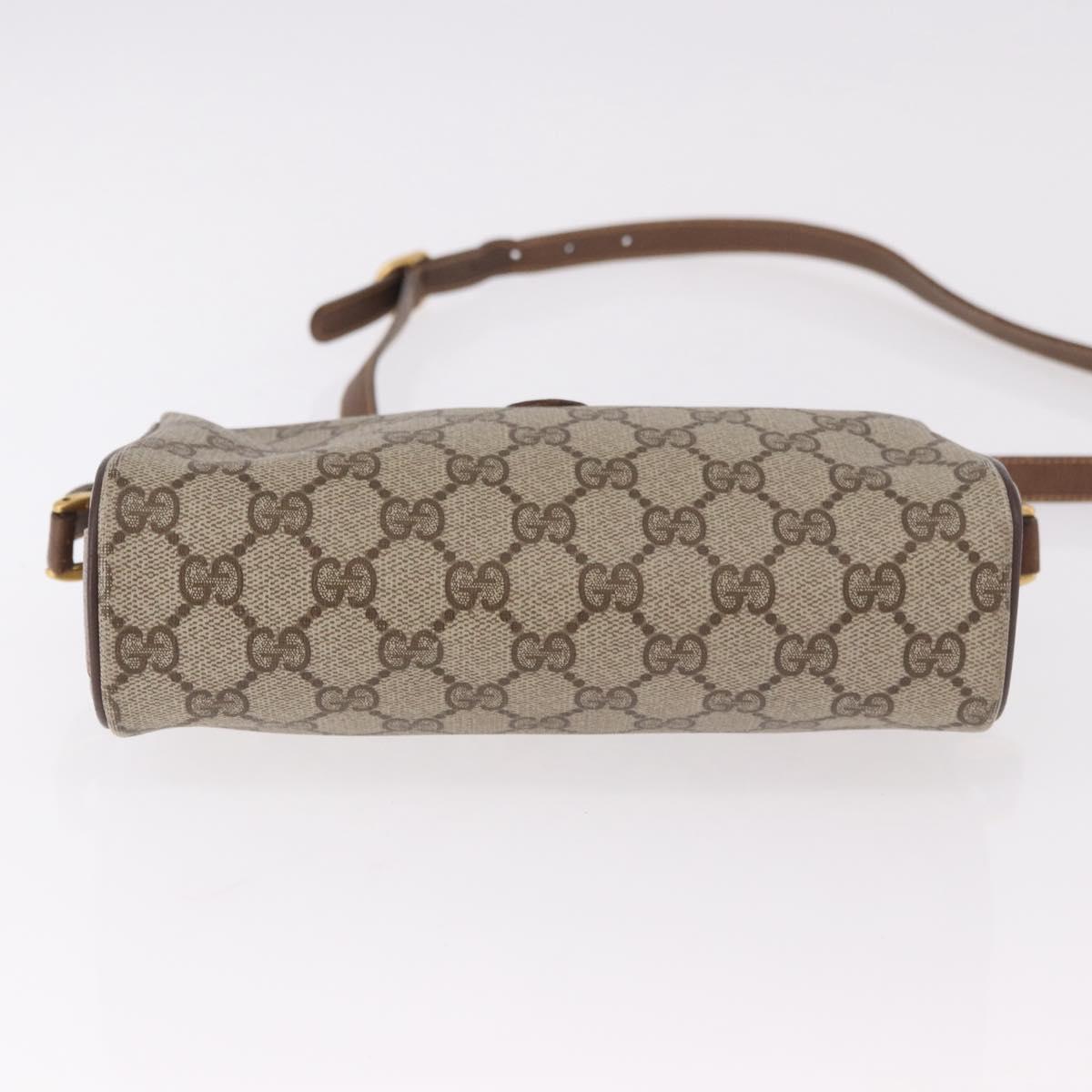 GUCCI GG Supreme Web Sherry Line Bag PVC Beige Gold 89 02 018 Auth 184723