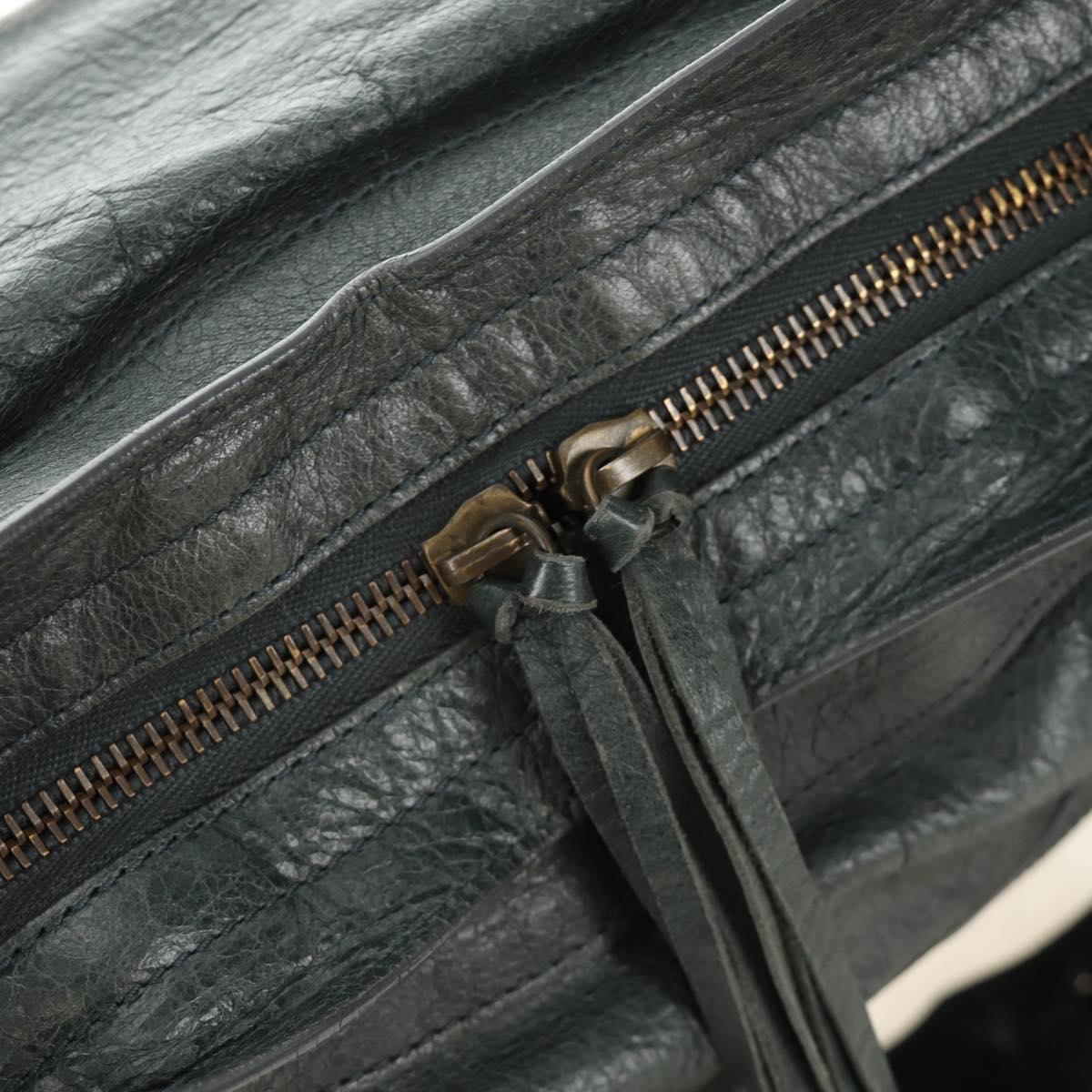 BALENCIAGA The City Hand Bag Leather 2way Gray 115748 Auth 184725SAM