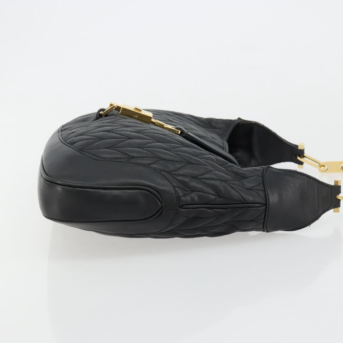 GUCCI Jackie Shoulder Bag Leather Black Gold 001 4015 Auth 184729V