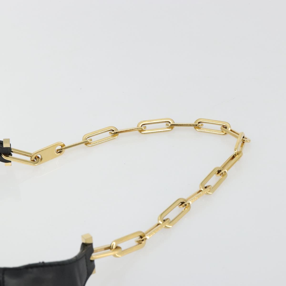 GUCCI Jackie Shoulder Bag Leather Black Gold 001 4015 Auth 184729V