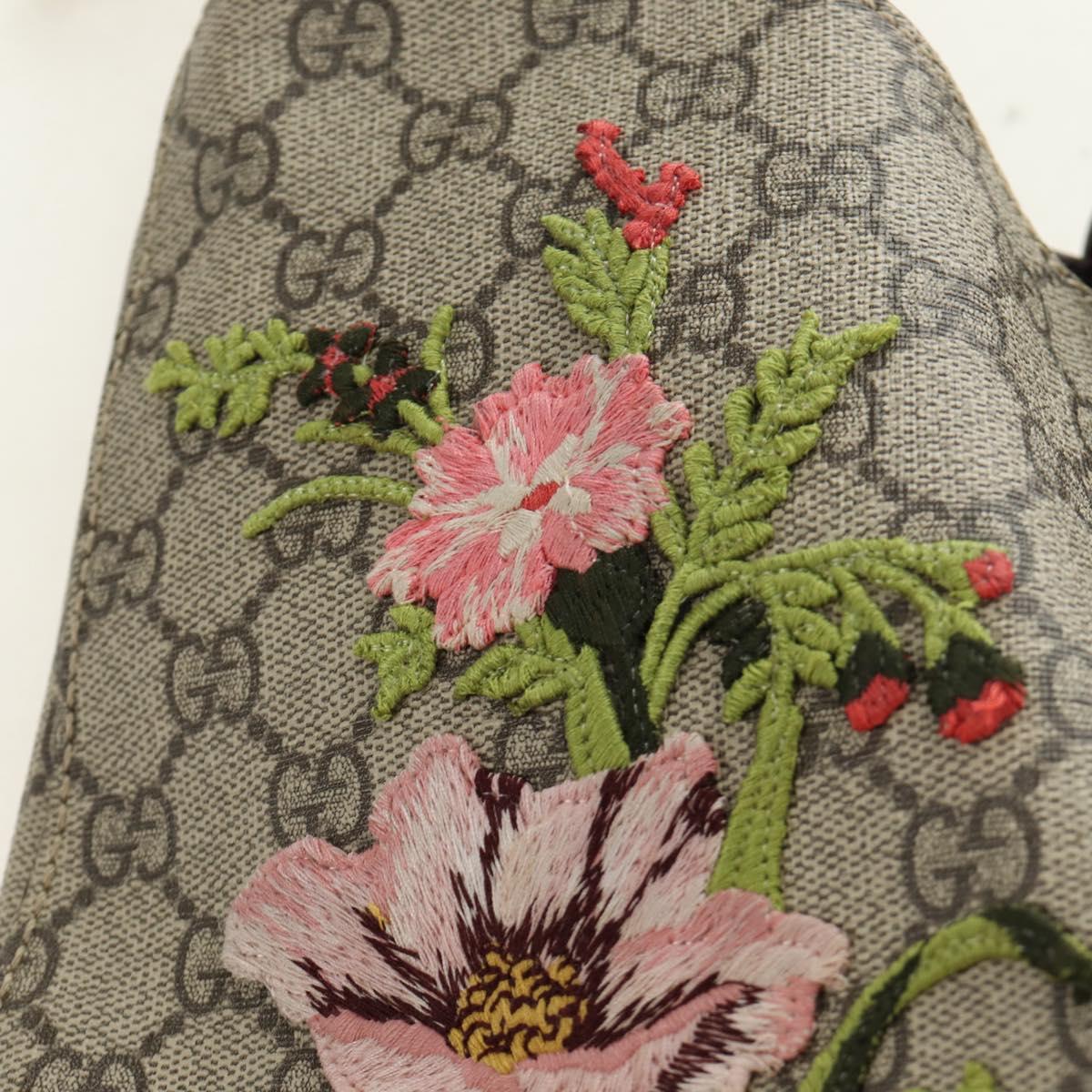 GUCCI GG Supreme Dionysus Web Sherry Line Bag PVC Beige 446687 Auth 184731SAM
