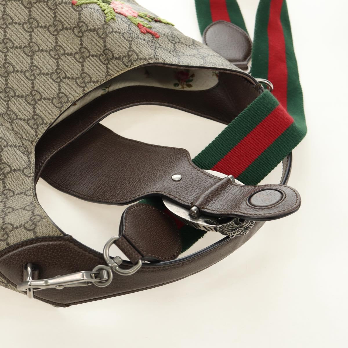 GUCCI GG Supreme Dionysus Web Sherry Line Bag PVC Beige 446687 Auth 184731SAM