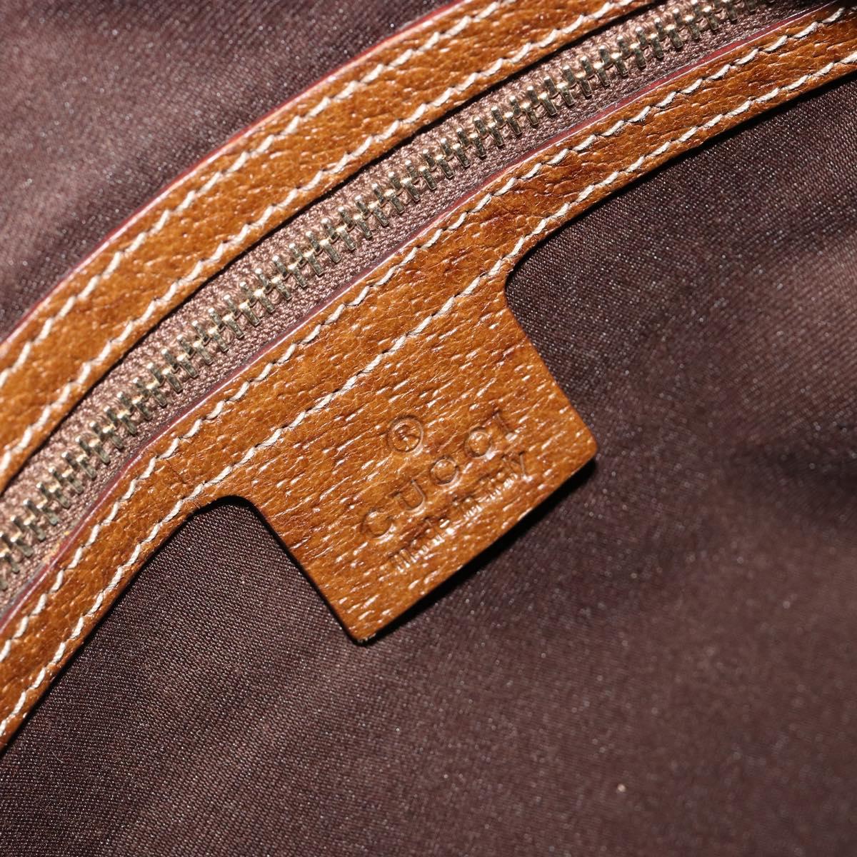 GUCCI GG Canvas Horsebit Shoulder Bag Beige Gold 145826 Auth 184733A