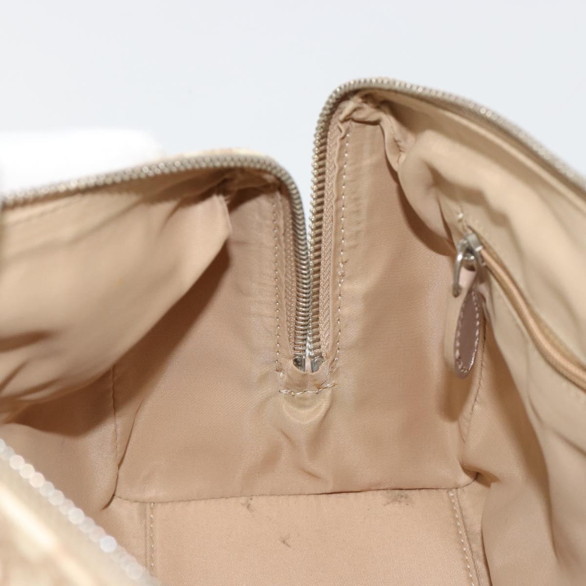 Christian Dior Trotter Canvas Romantic Chain Bag PVC Ivory Silver Auth 184736
