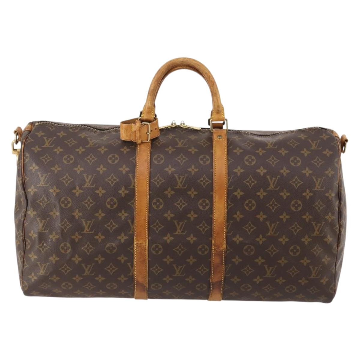 LOUIS VUITTON Monogram Keepall Bandouliere 55 Boston Bag M41414 LV Auth 184740