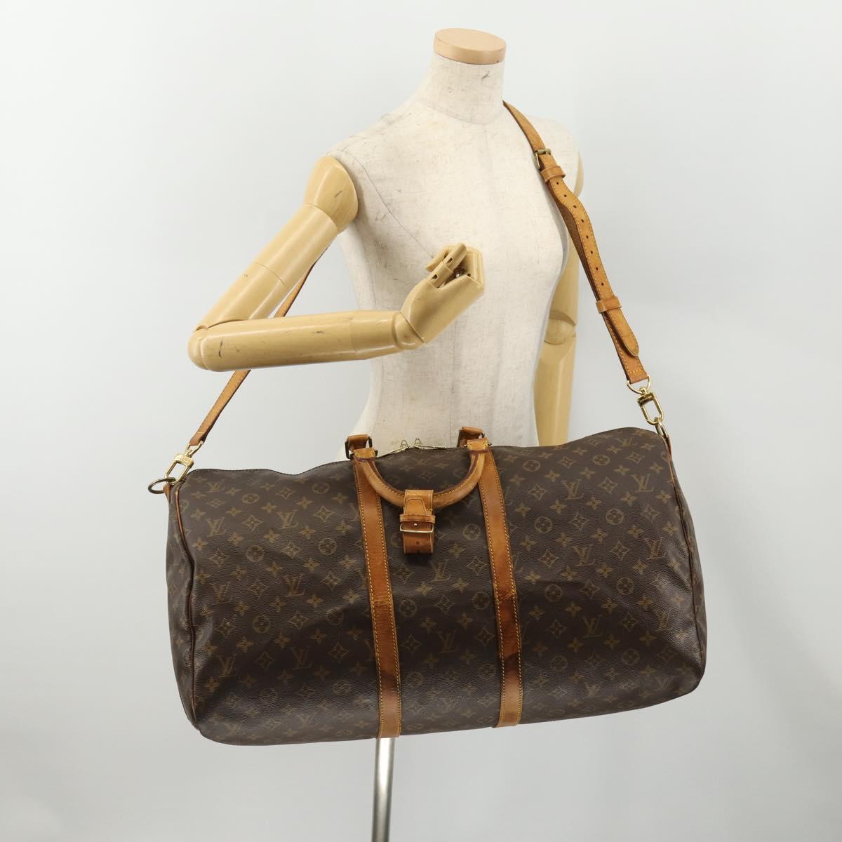 LOUIS VUITTON Monogram Keepall Bandouliere 55 Boston Bag M41414 LV Auth 184740