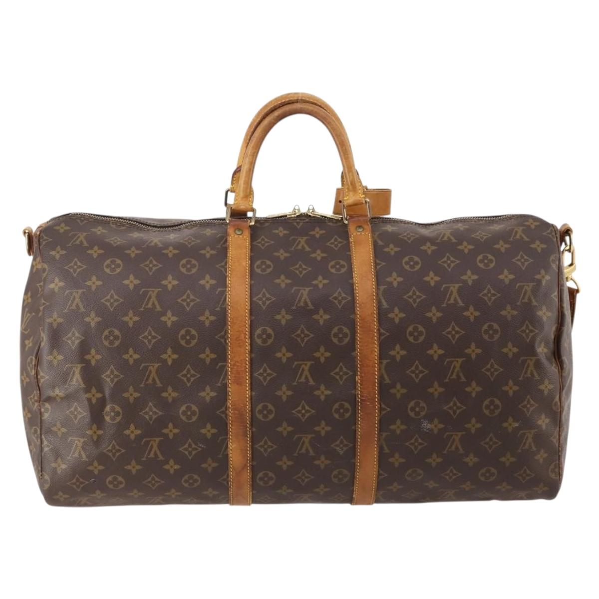 LOUIS VUITTON Monogram Keepall Bandouliere 55 Boston Bag M41414 LV Auth 184740