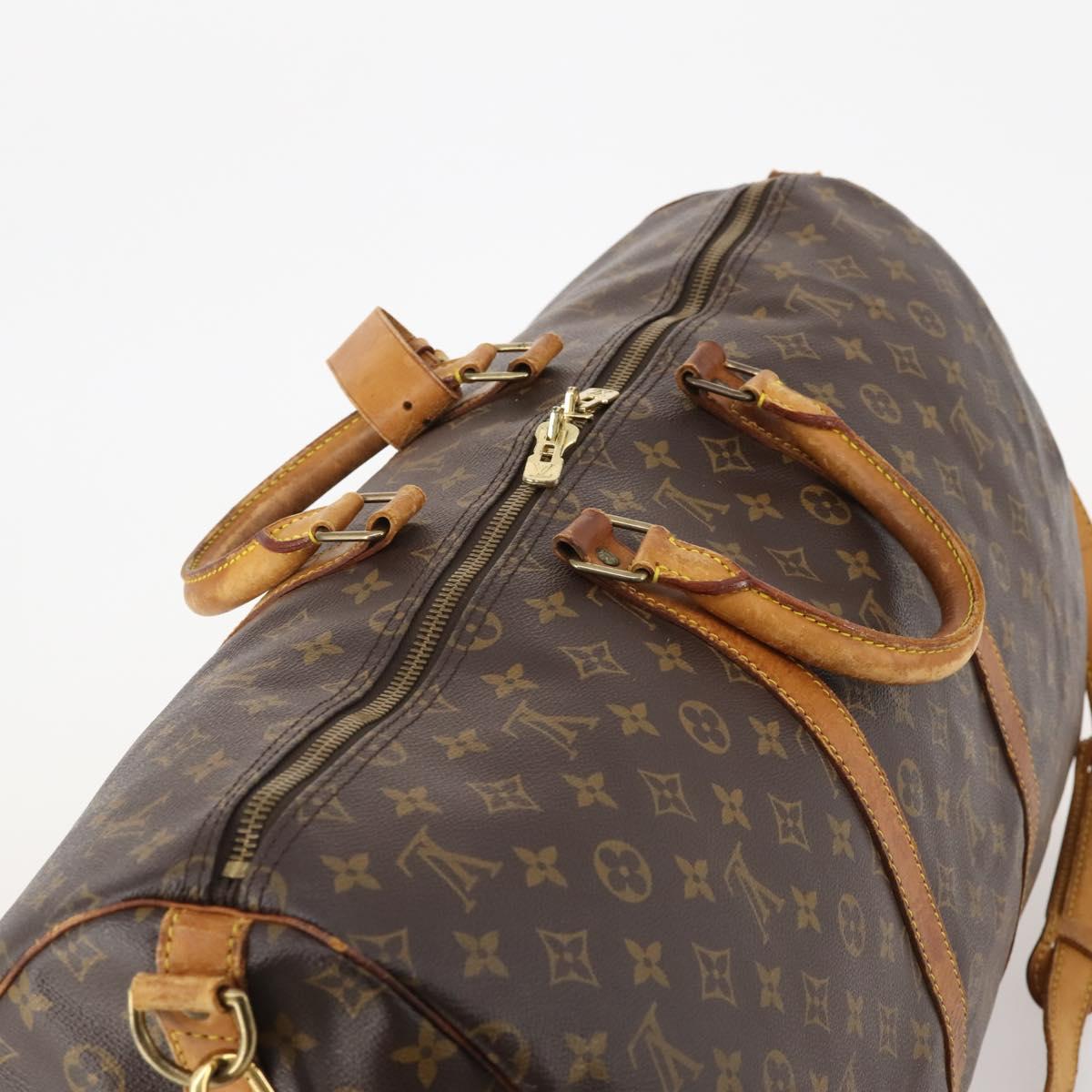 LOUIS VUITTON Monogram Keepall Bandouliere 55 Boston Bag M41414 LV Auth 184740