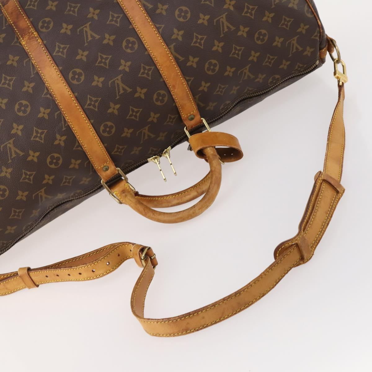LOUIS VUITTON Monogram Keepall Bandouliere 55 Boston Bag M41414 LV Auth 184740