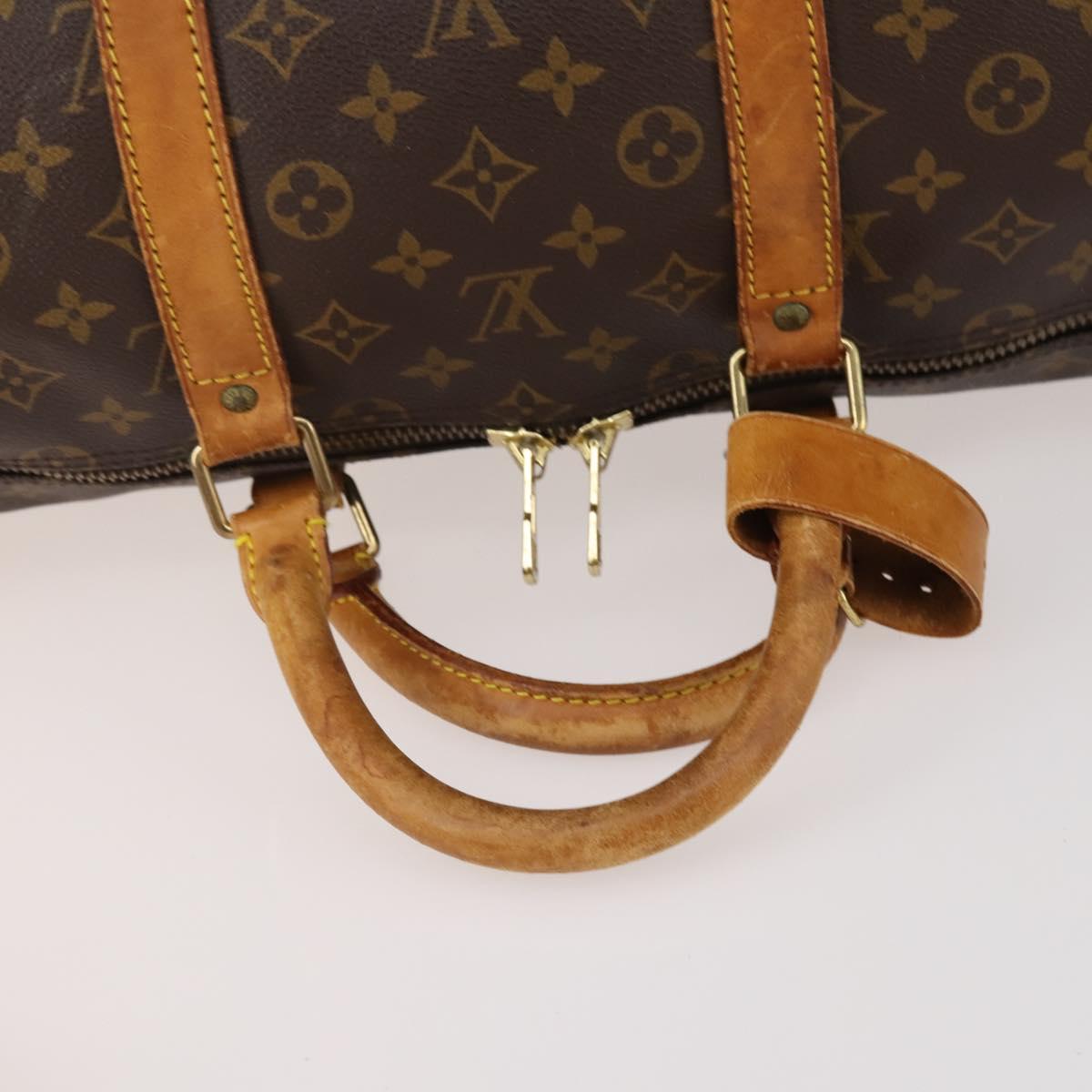 LOUIS VUITTON Monogram Keepall Bandouliere 55 Boston Bag M41414 LV Auth 184740