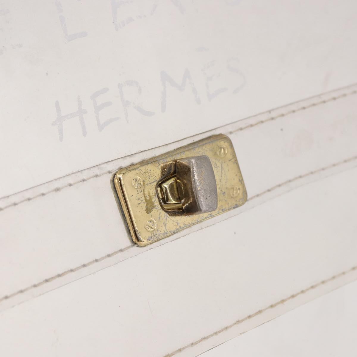 HERMES Vinyl Kelly Hand Bag Vinyl Clear Auth 184746