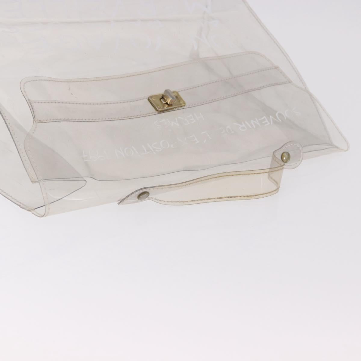 HERMES Vinyl Kelly Hand Bag Vinyl Clear Auth 184746