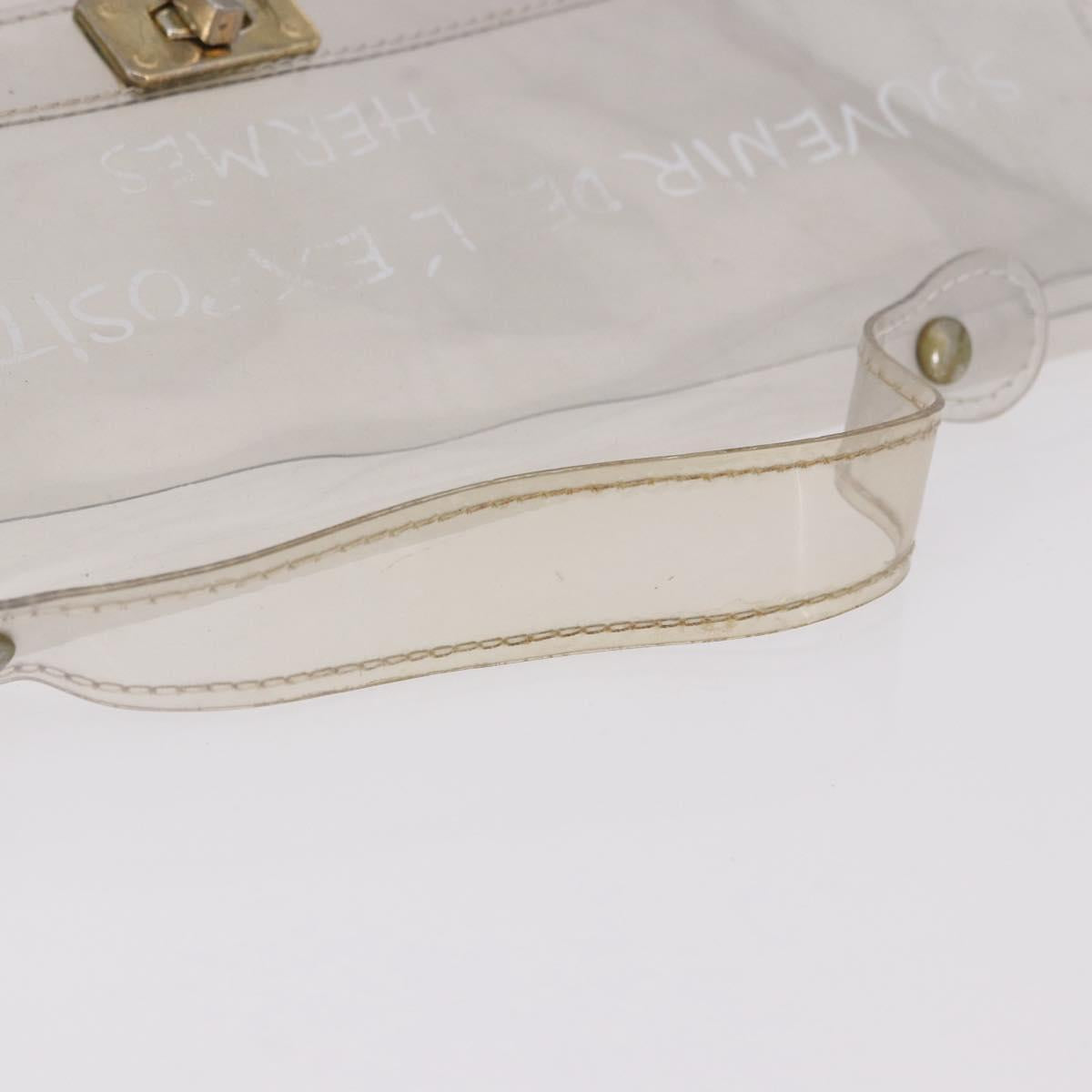 HERMES Vinyl Kelly Hand Bag Vinyl Clear Auth 184746