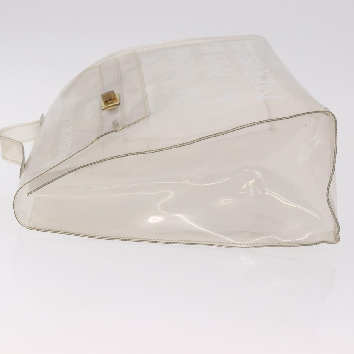 HERMES Vinyl Kelly Hand Bag Vinyl Clear Auth 184747