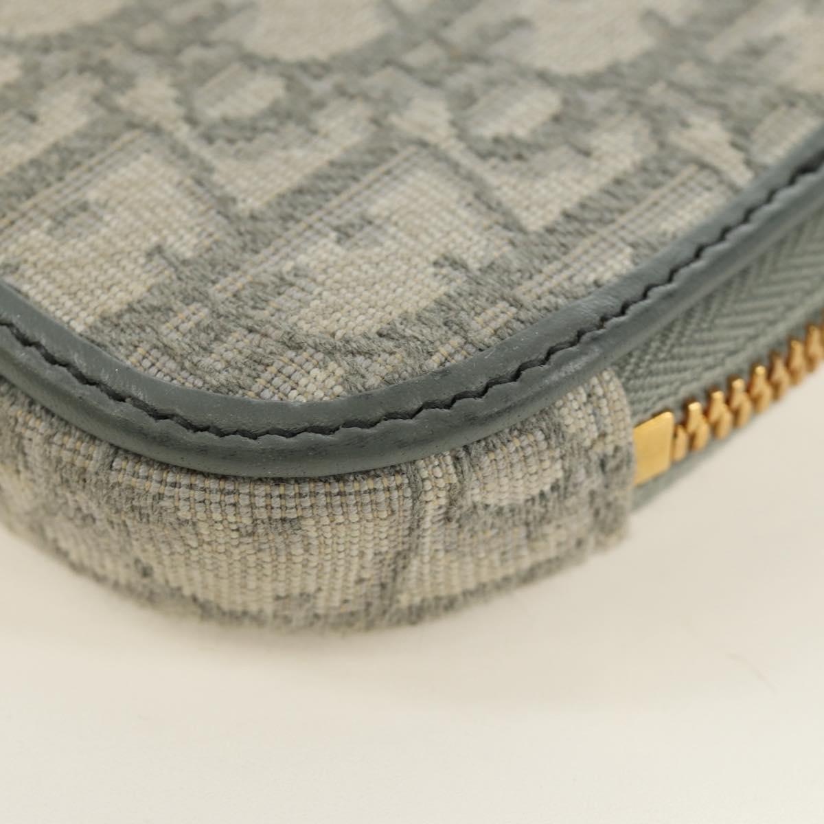 Christian Dior Oblique 30 Phone Case Trotter Canvas Chain Bag Gray Auth 184749M