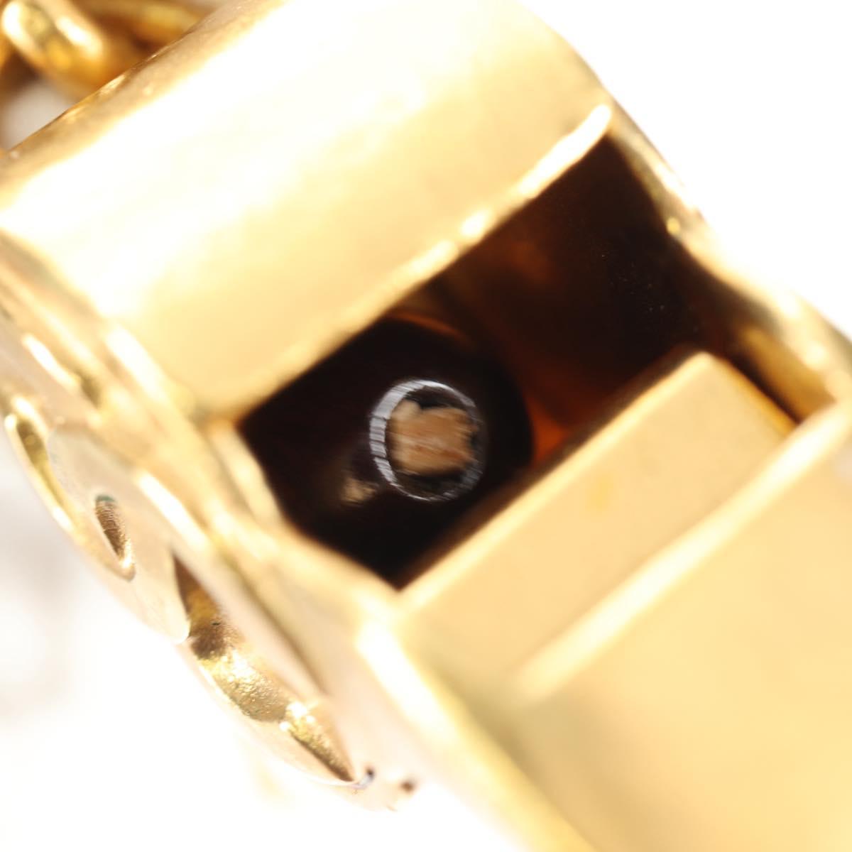 CHANEL COCO Mark Whistle Key Holder metal Gold Auth 184755M
