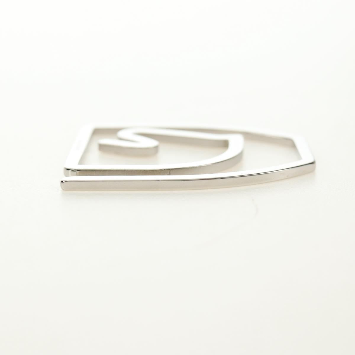 HERMES Equestre Money Clip metal Silver Auth 184756M