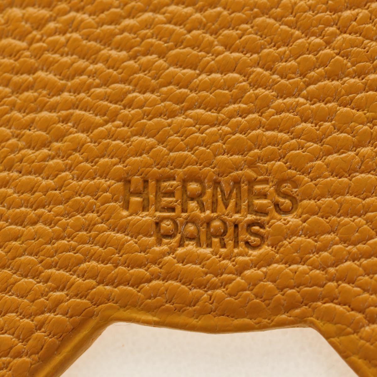 HERMES Duck Pika Book Bookmark Leather Yellow Auth 184759M