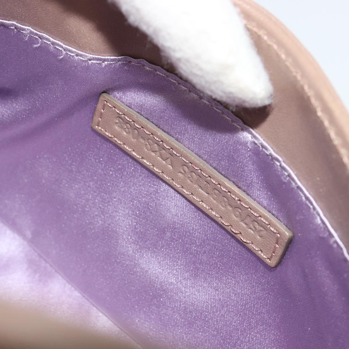 FENDI Jeweled Mini Stitch Baguette Pouch Leather Purple Gold Auth 184775A
