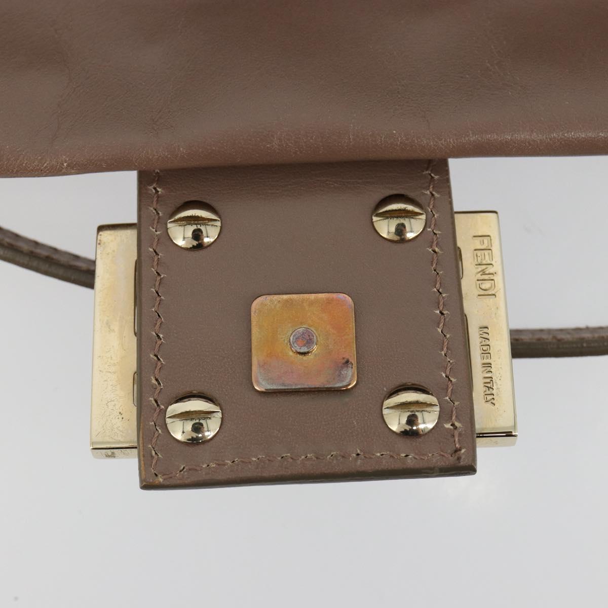 FENDI Jeweled Mini Stitch Baguette Pouch Leather Purple Gold Auth 184775A