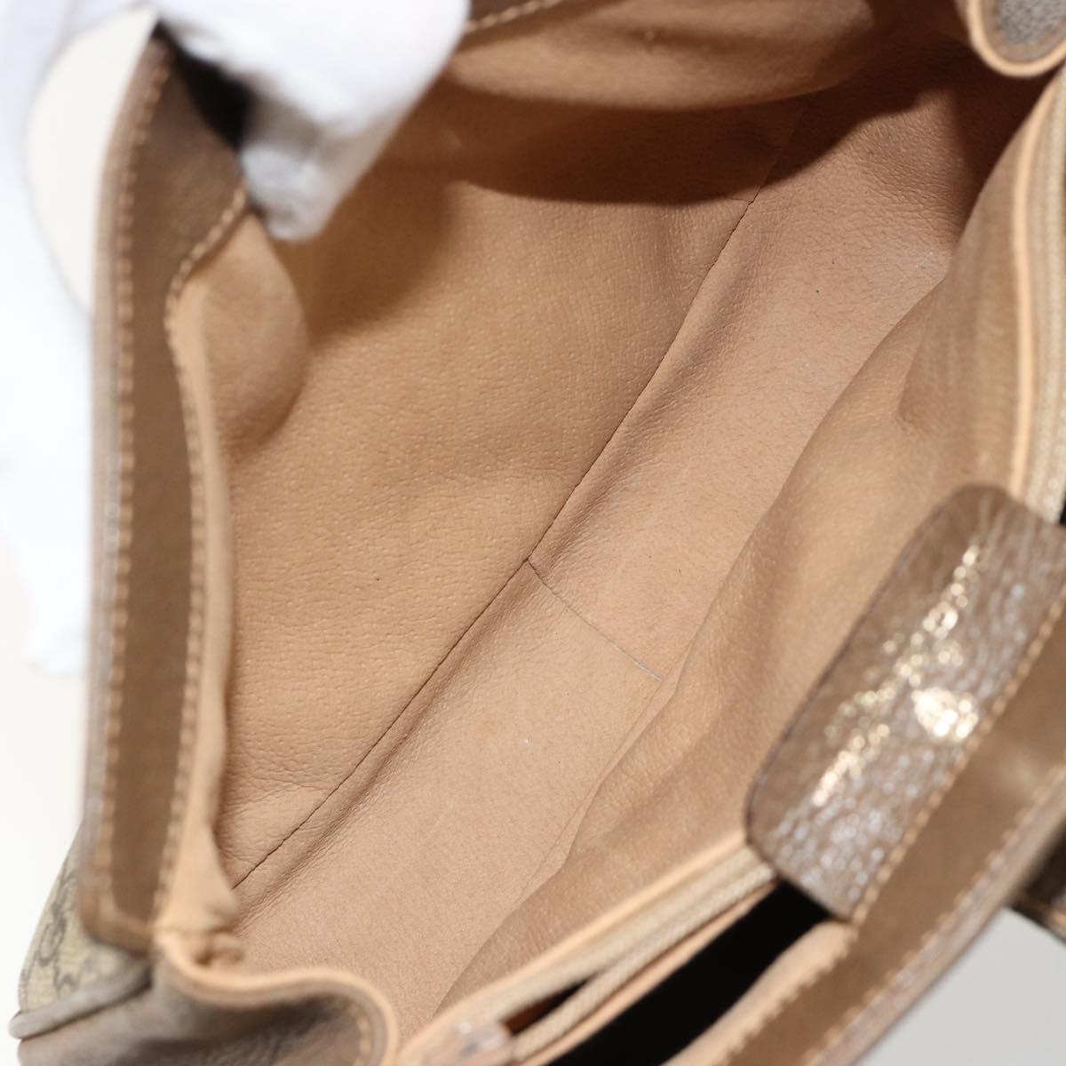 GUCCI GG Supreme Web Sherry Line Bag PVC Beige Gold 72 02 024 Auth 184776A