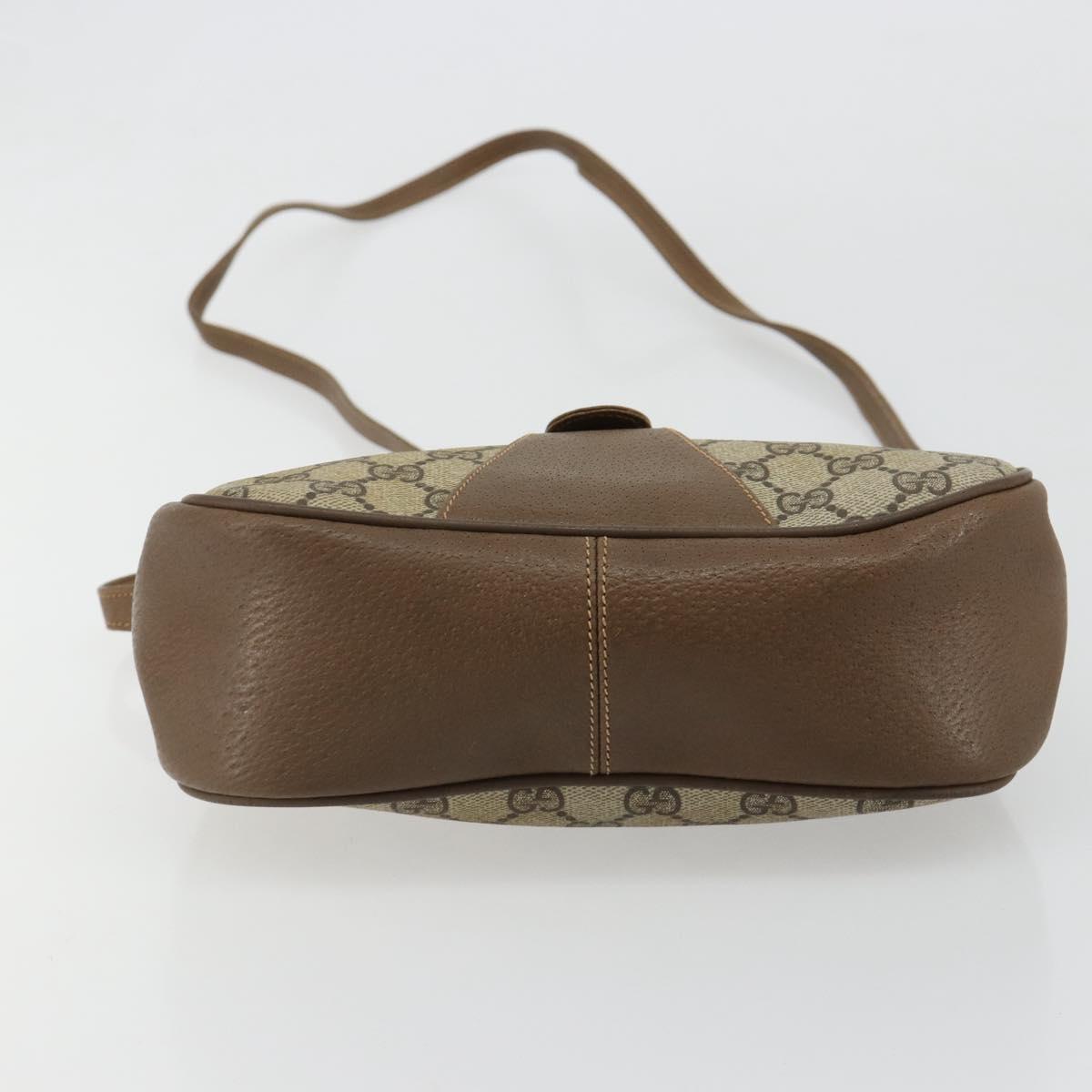 GUCCI GG Supreme Web Sherry Line Bag PVC Beige Gold 72 02 024 Auth 184776A