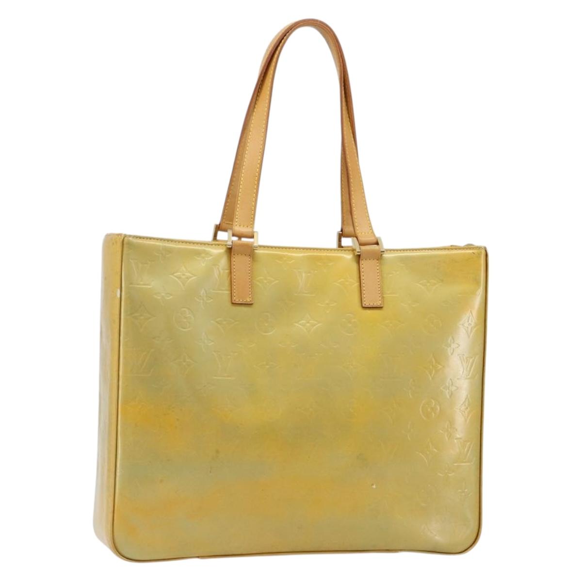 LOUIS VUITTON Monogram Vernis Columbus Tote Bag Gris M91028 LV Auth 184777