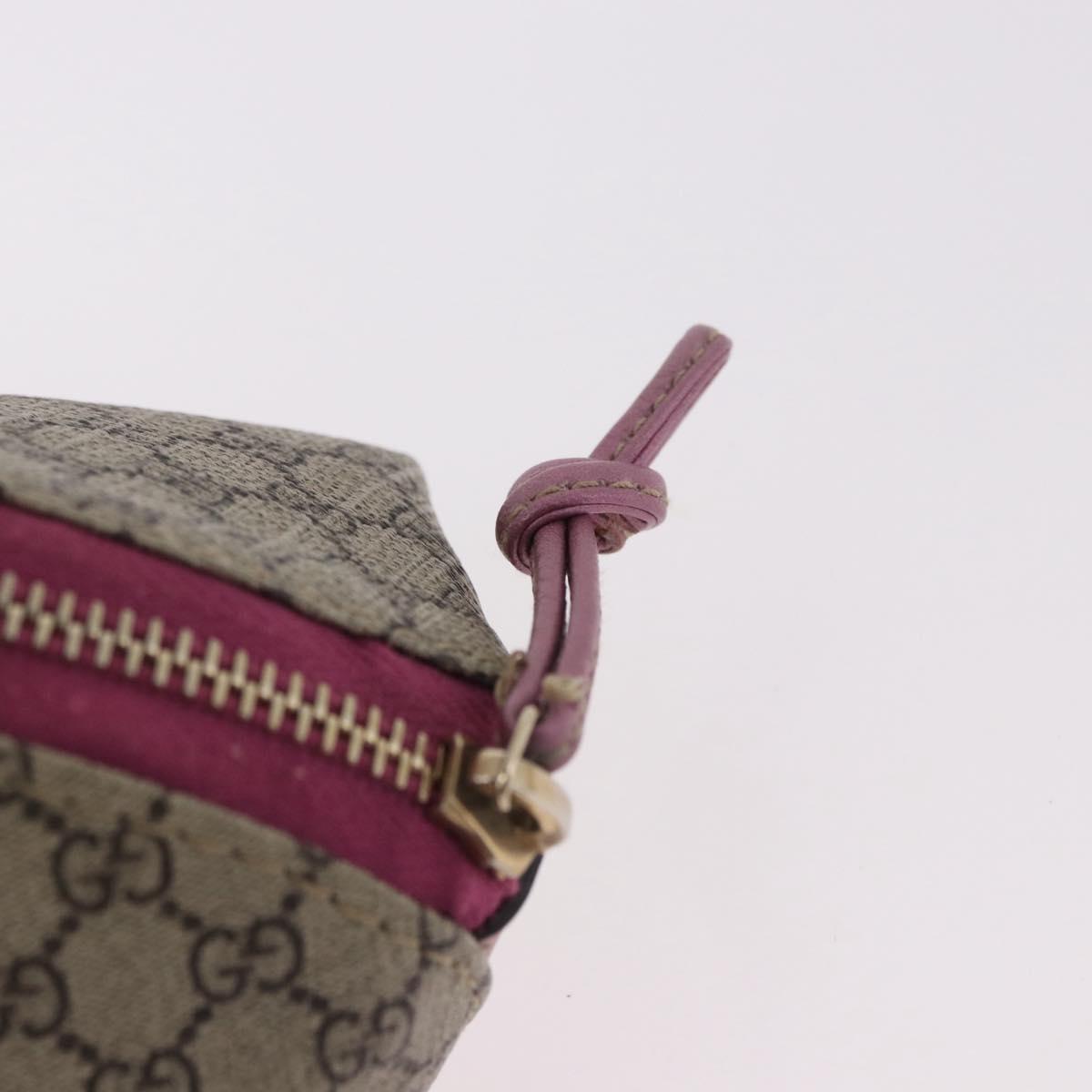 GUCCI GG Supreme Pig Pouch PVC Leather Beige 256866 Auth 184782M