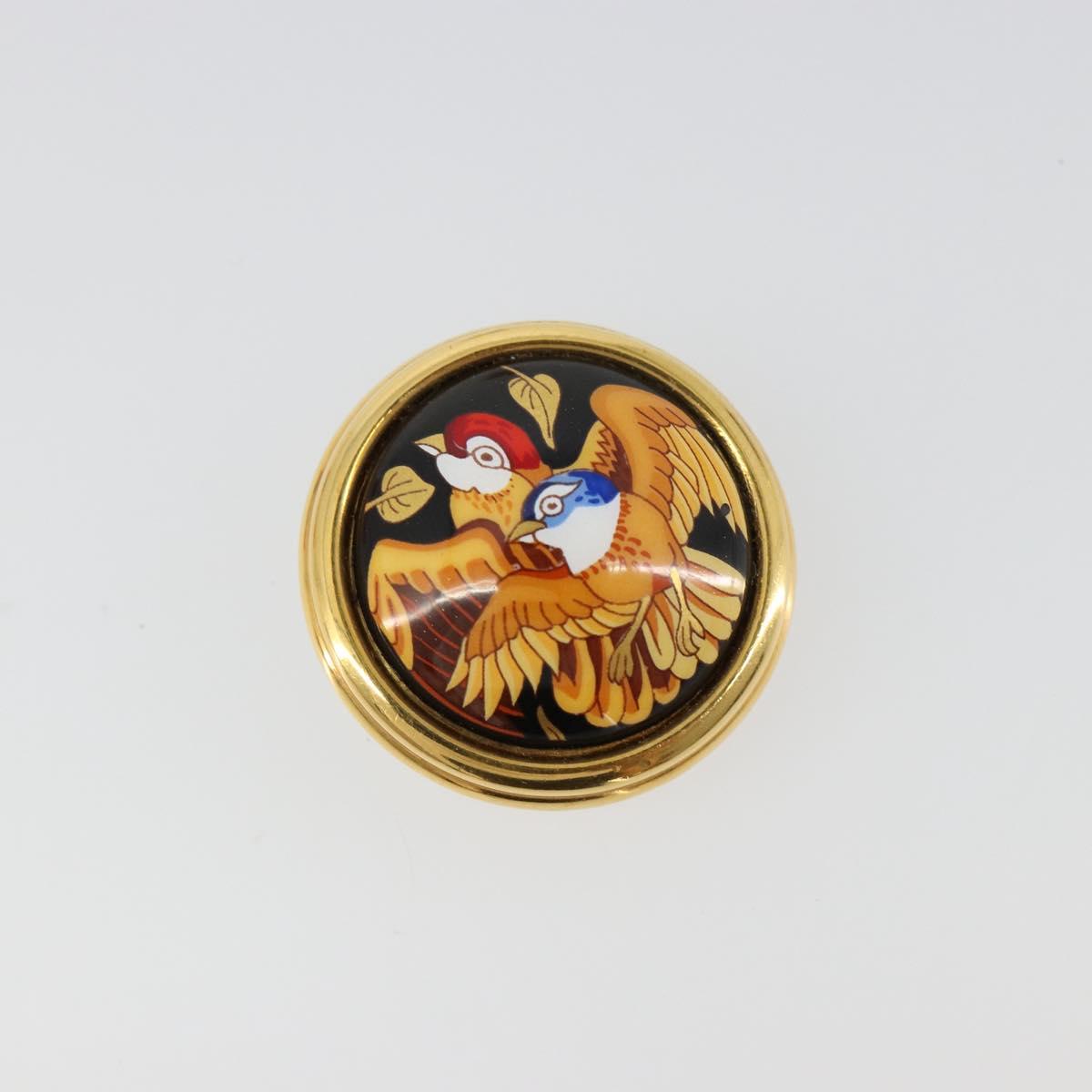 HERMES Emile Earring metal Gold Tone Auth 184783V