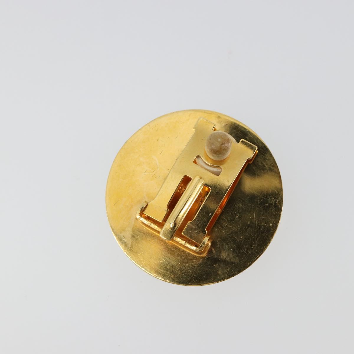 HERMES Emile Earring metal Gold Tone Auth 184783V