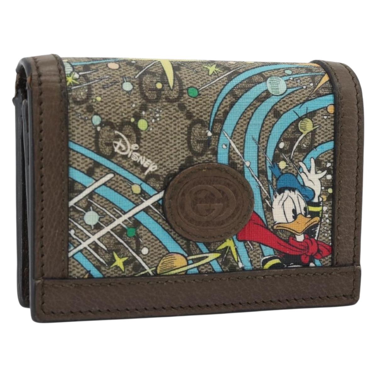 GUCCI GG Supreme Compact Wallet PVC Beige 648121 Auth 184787M