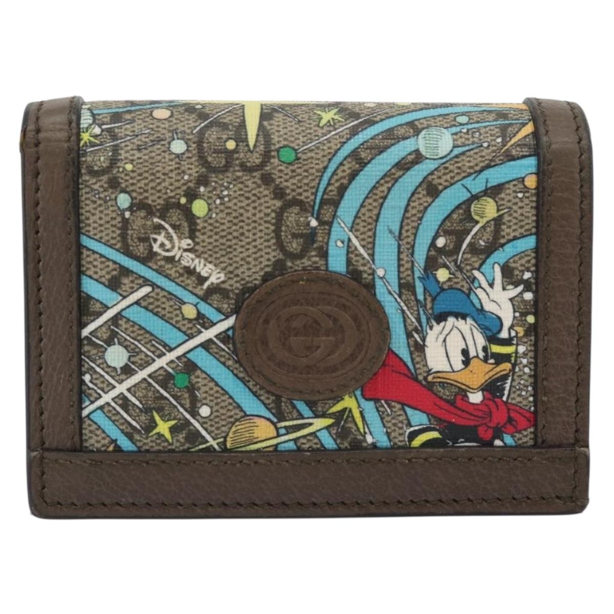 GUCCI GG Supreme Compact Wallet PVC Beige 648121 Auth 184787M
