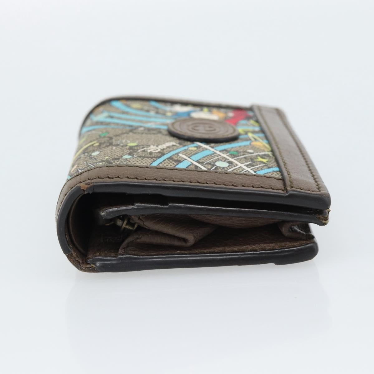 GUCCI GG Supreme Compact Wallet PVC Beige 648121 Auth 184787M
