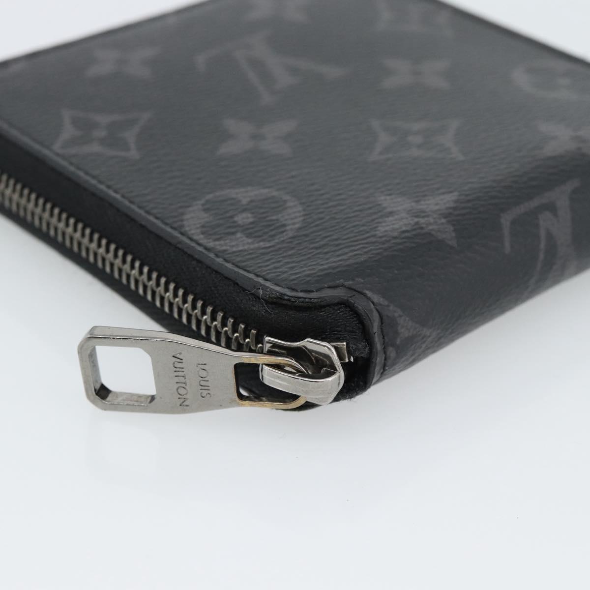 LOUIS VUITTON Monogram Eclipse Zippy Compact Wallet M80426 LV Auth 184794
