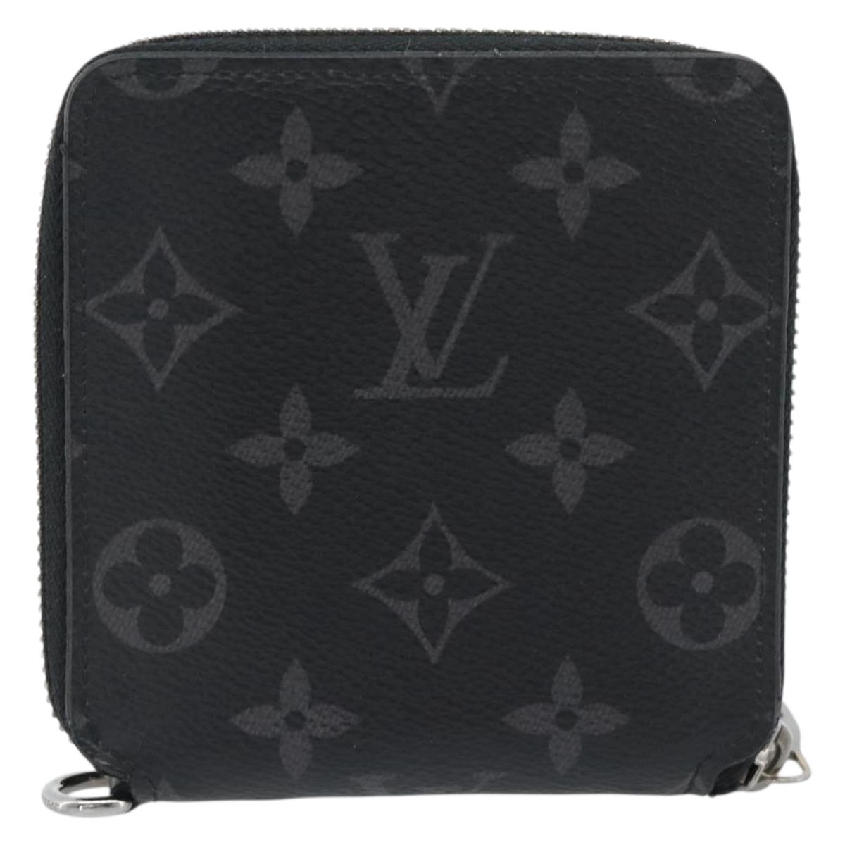 LOUIS VUITTON Monogram Eclipse Zippy Compact Wallet M80426 LV Auth 184794