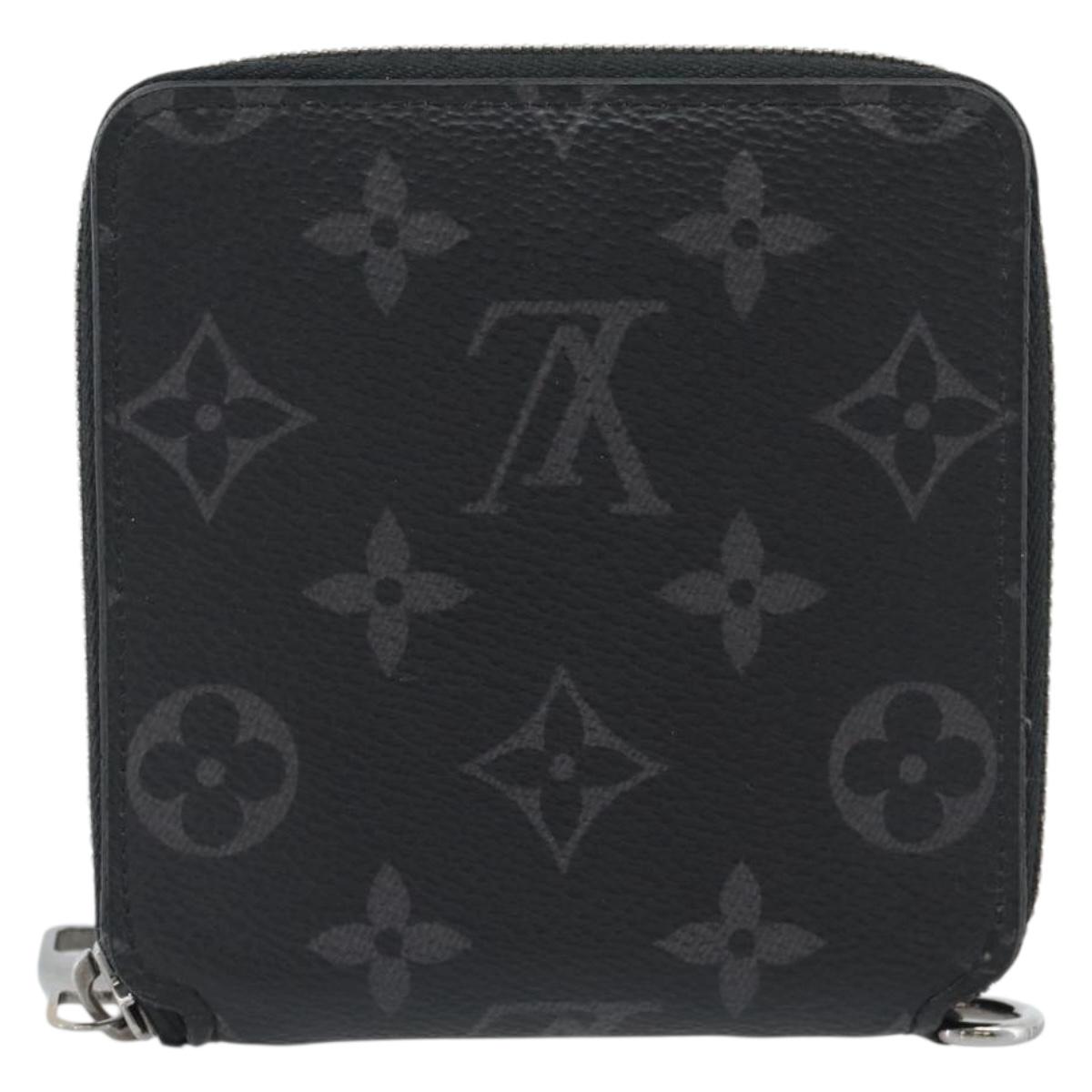LOUIS VUITTON Monogram Eclipse Zippy Compact Wallet M80426 LV Auth 184794