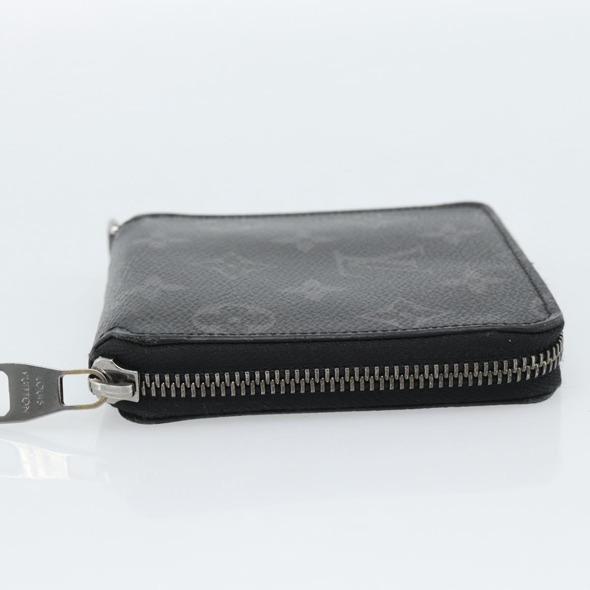 LOUIS VUITTON Monogram Eclipse Zippy Compact Wallet M80426 LV Auth 184794