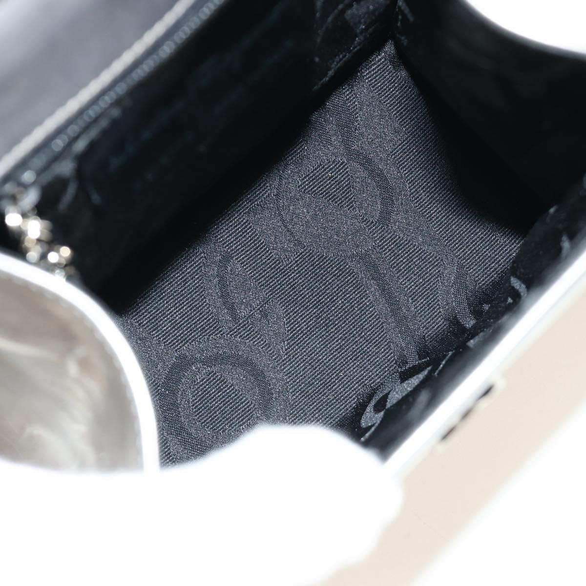 Salvatore Ferragamo Gancini Hand Bag Patent leather 2way Silver Auth 184795V