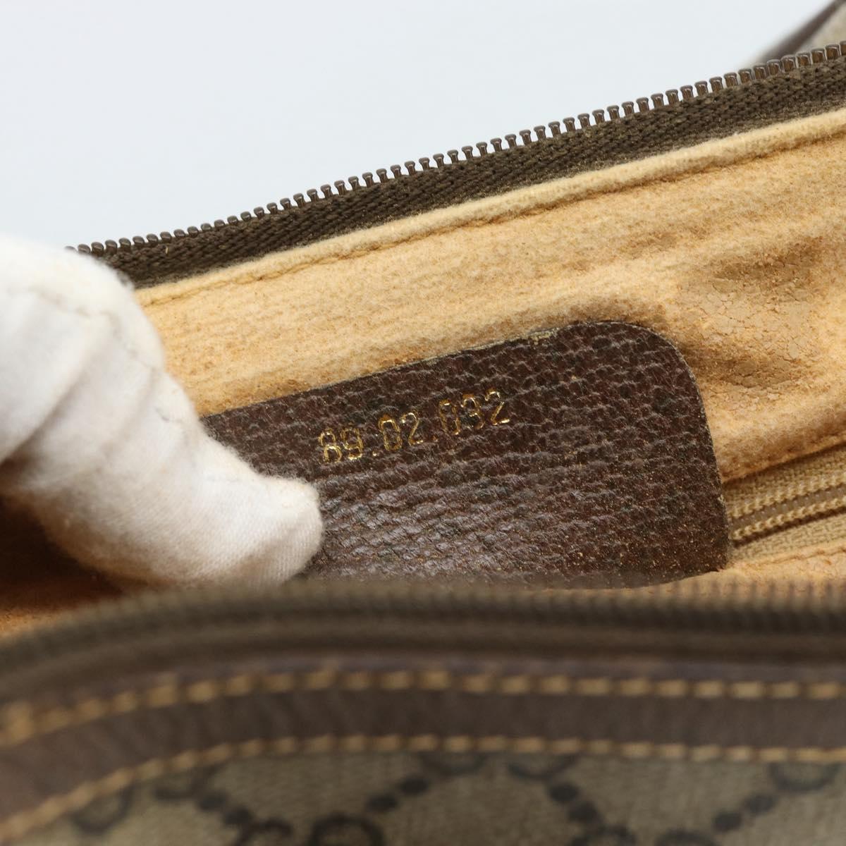 GUCCI GG Supreme Web Sherry Line Bag PVC Beige Gold 89 02 032 Auth 184796